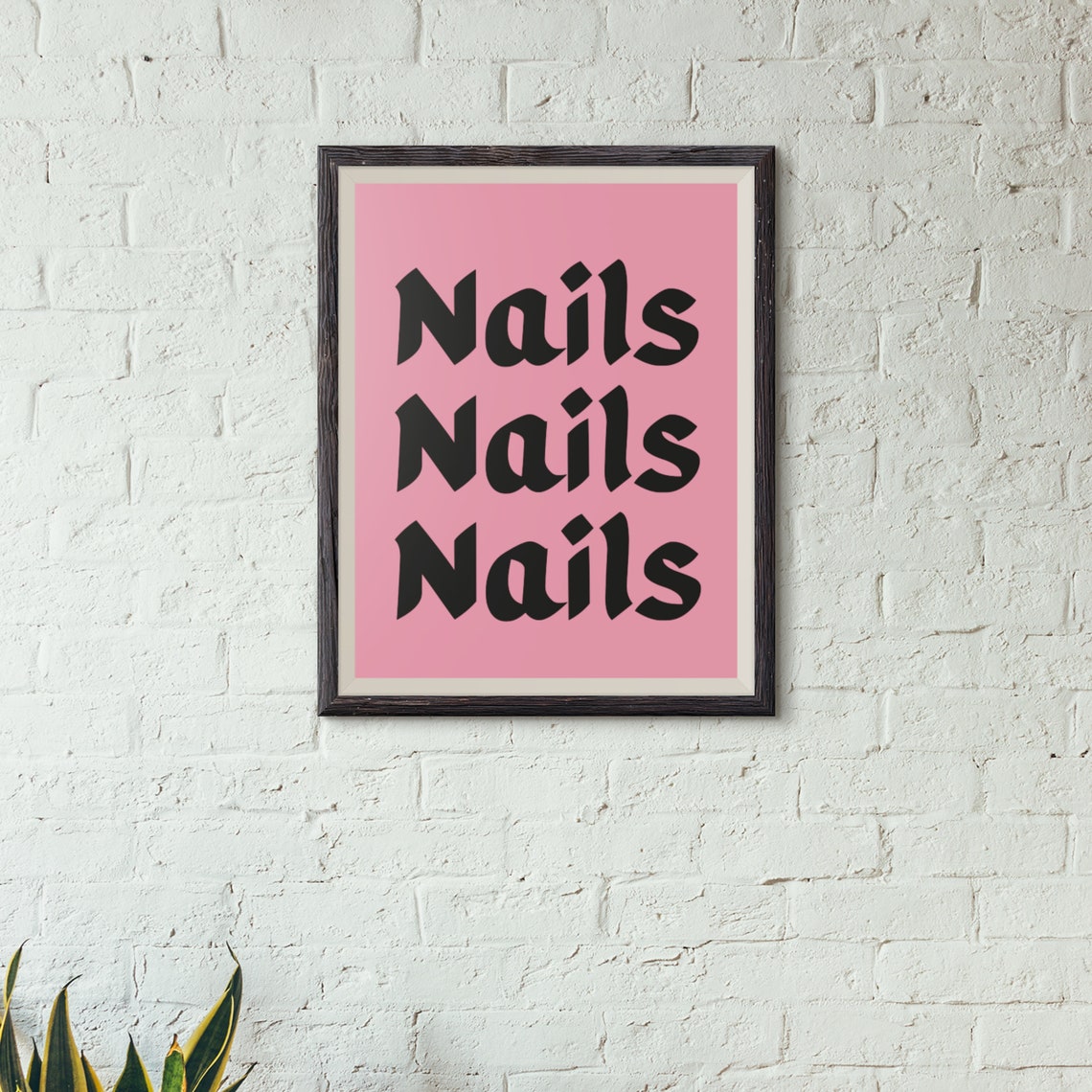Nails Nails Nails Pink Salon Typography Wall Poster Decor Gift - Image 4