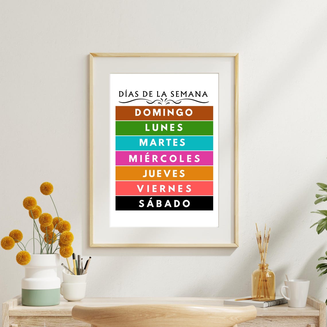 Dias De La Semana Spanish Days Of Week Classroom Decor Poster - Image 2