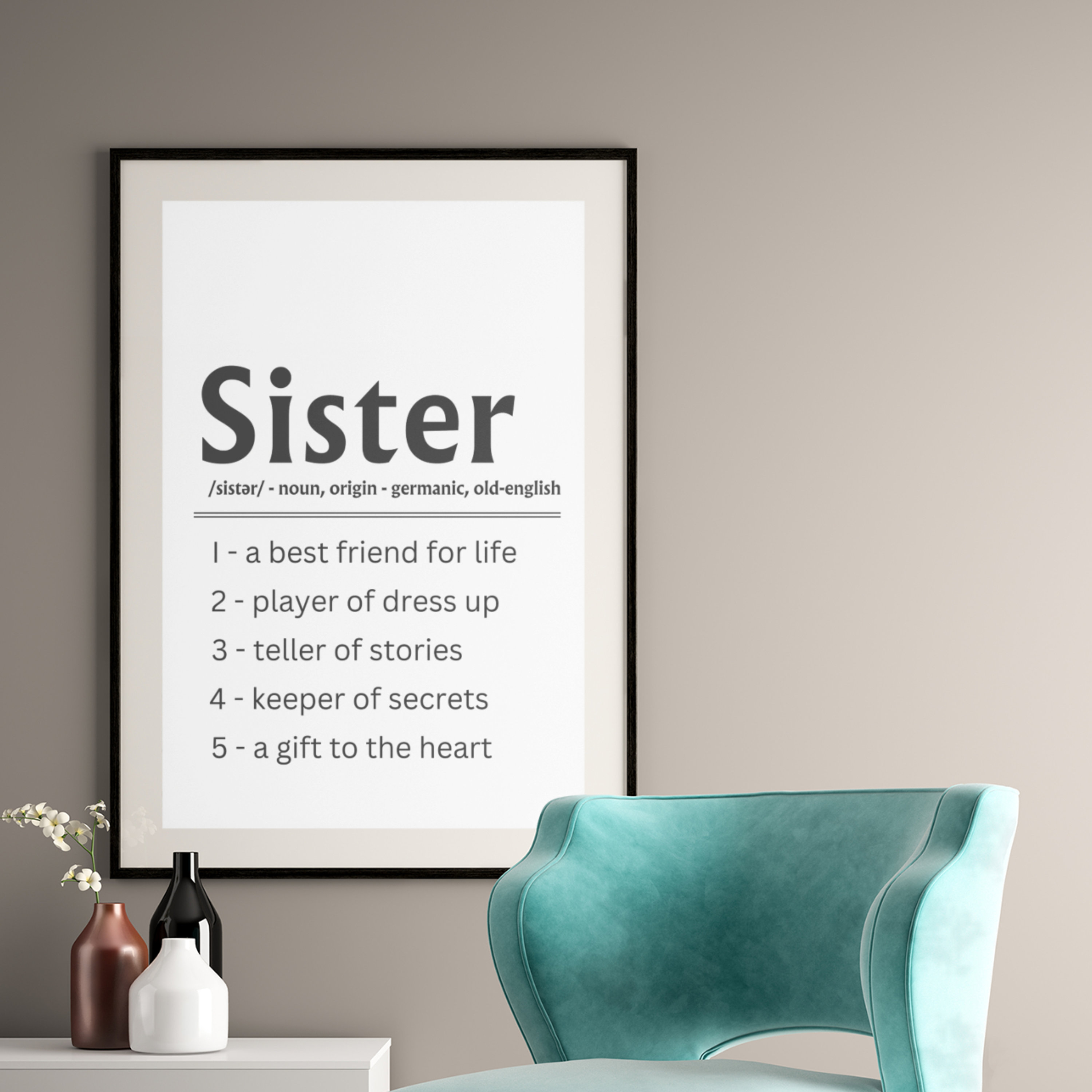 Sister Definition Best Friend for Life Heartfelt Gift Poster - Image 7