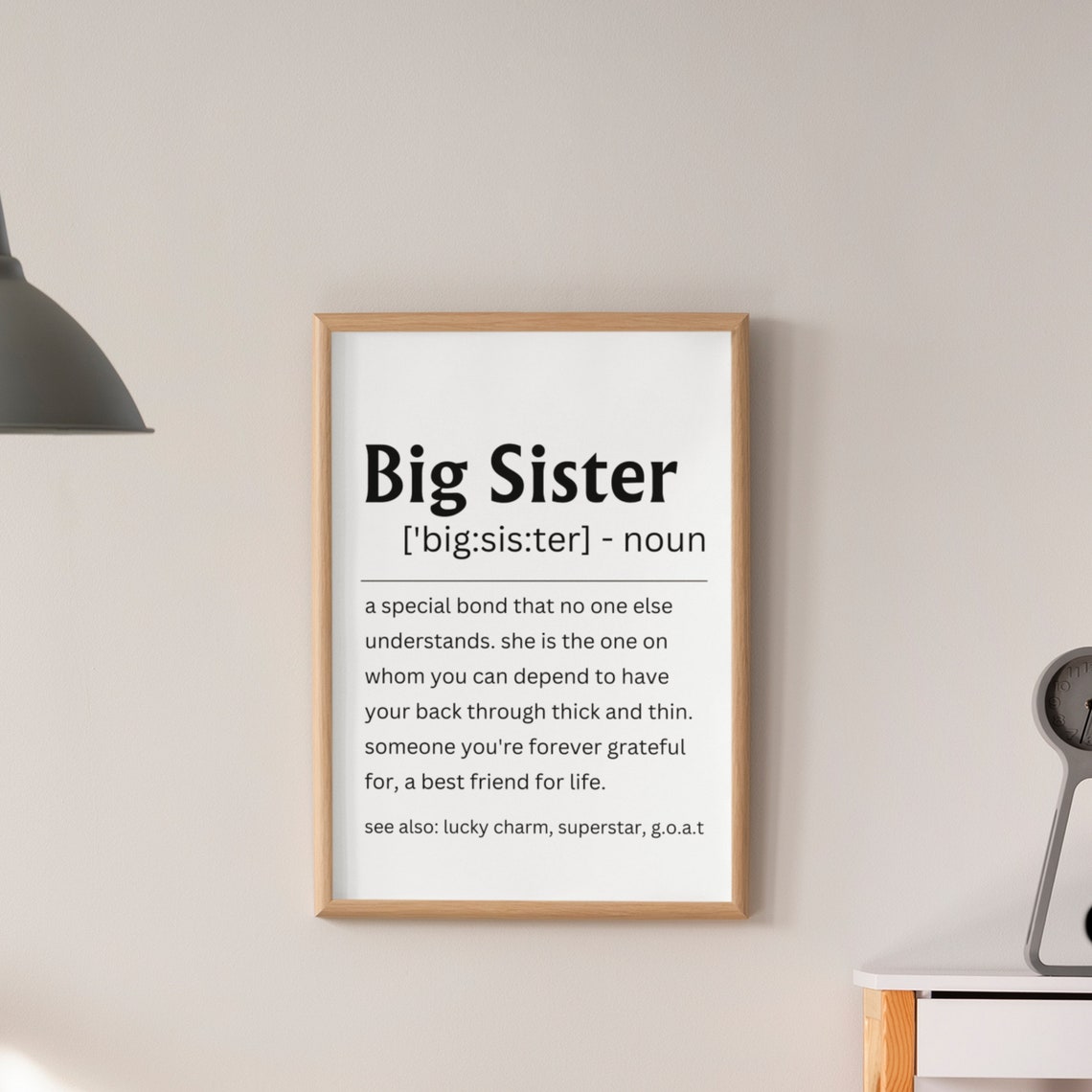 Big Sister Definition Sign Best Friend For Life Gift Wall Poster - Image 4