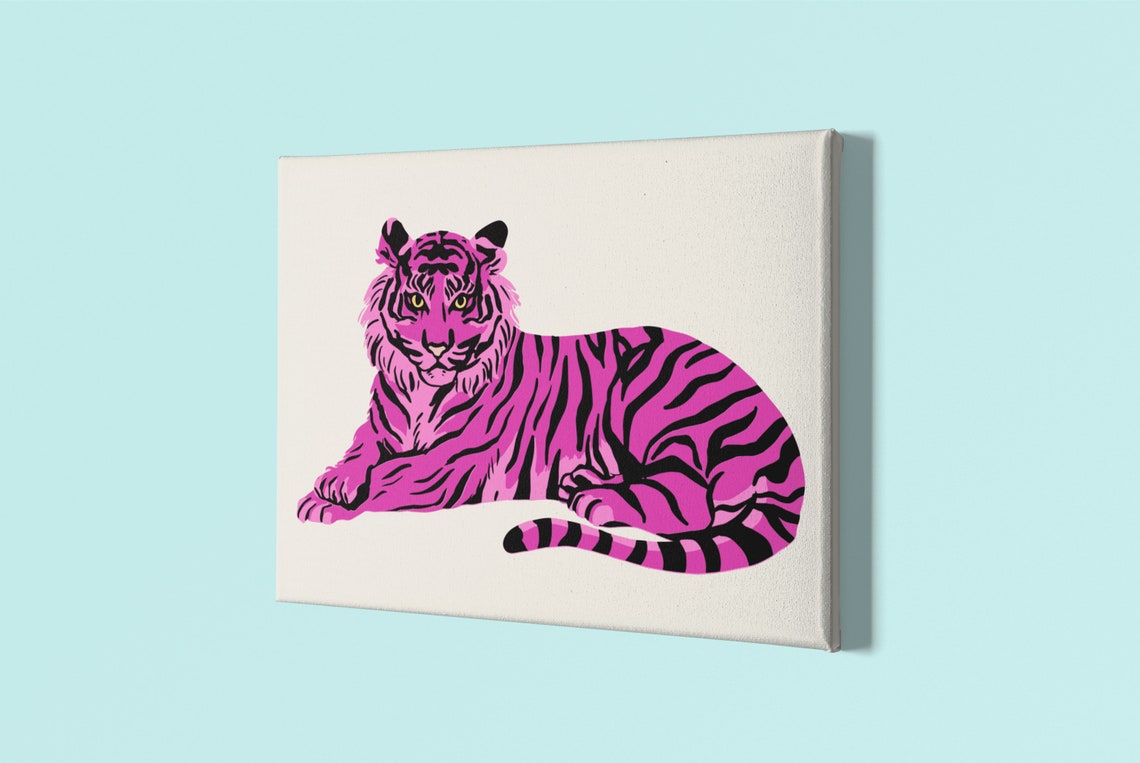 Pink Tiger Maximalist Preppy Room Dorm Wall Decor Poster Art - Image 3