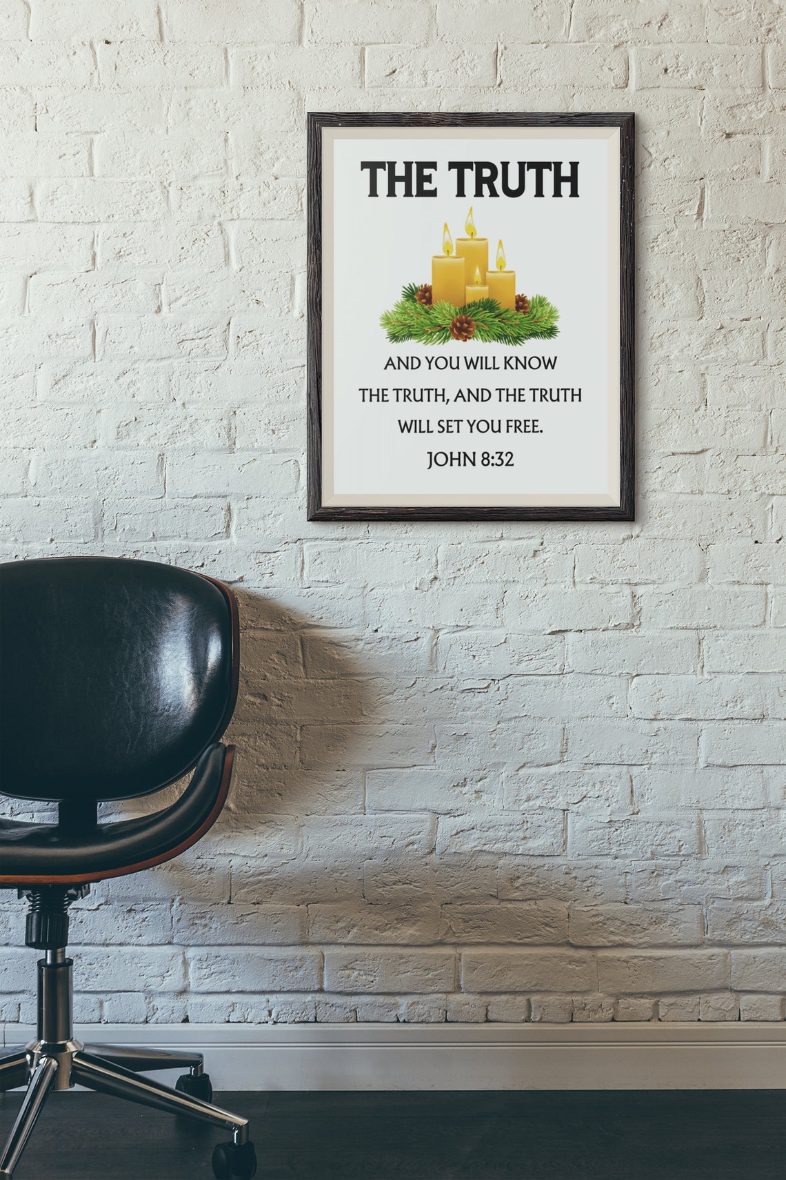 John 8:32 The Truth Will Set You Free Christmas Candle Faith Poster - Image 4