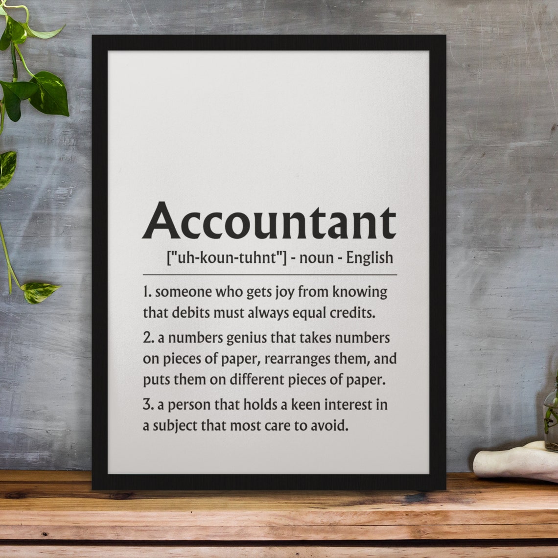 Accountant Definition Sign Debits Credits Funny Work Gift Poster - Image 4