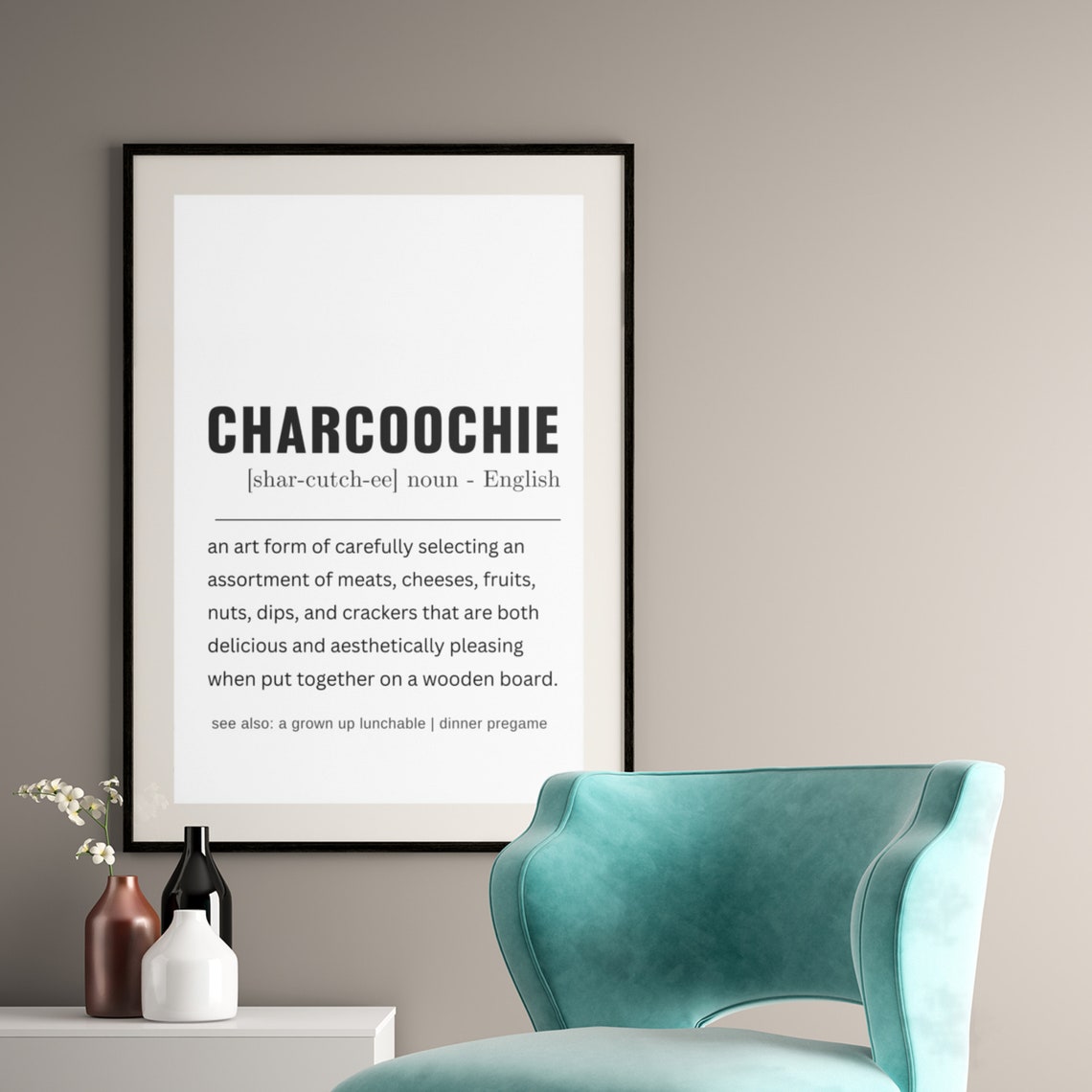Charcoochie Definition Funny Kitchen Party Host Gift Wall Poster - Image 5