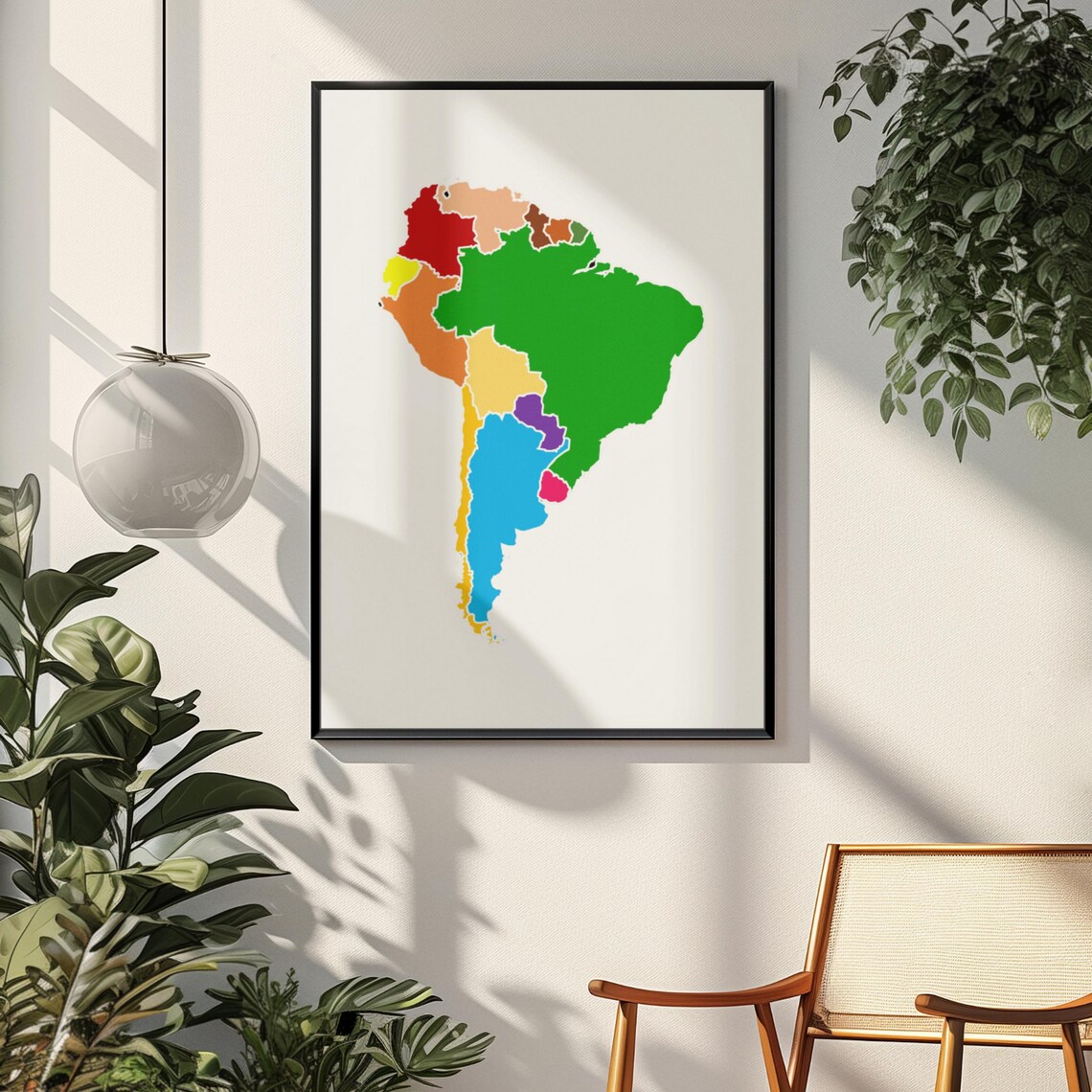 South America Colorful Country Map Educational Geography Poster - Image 5