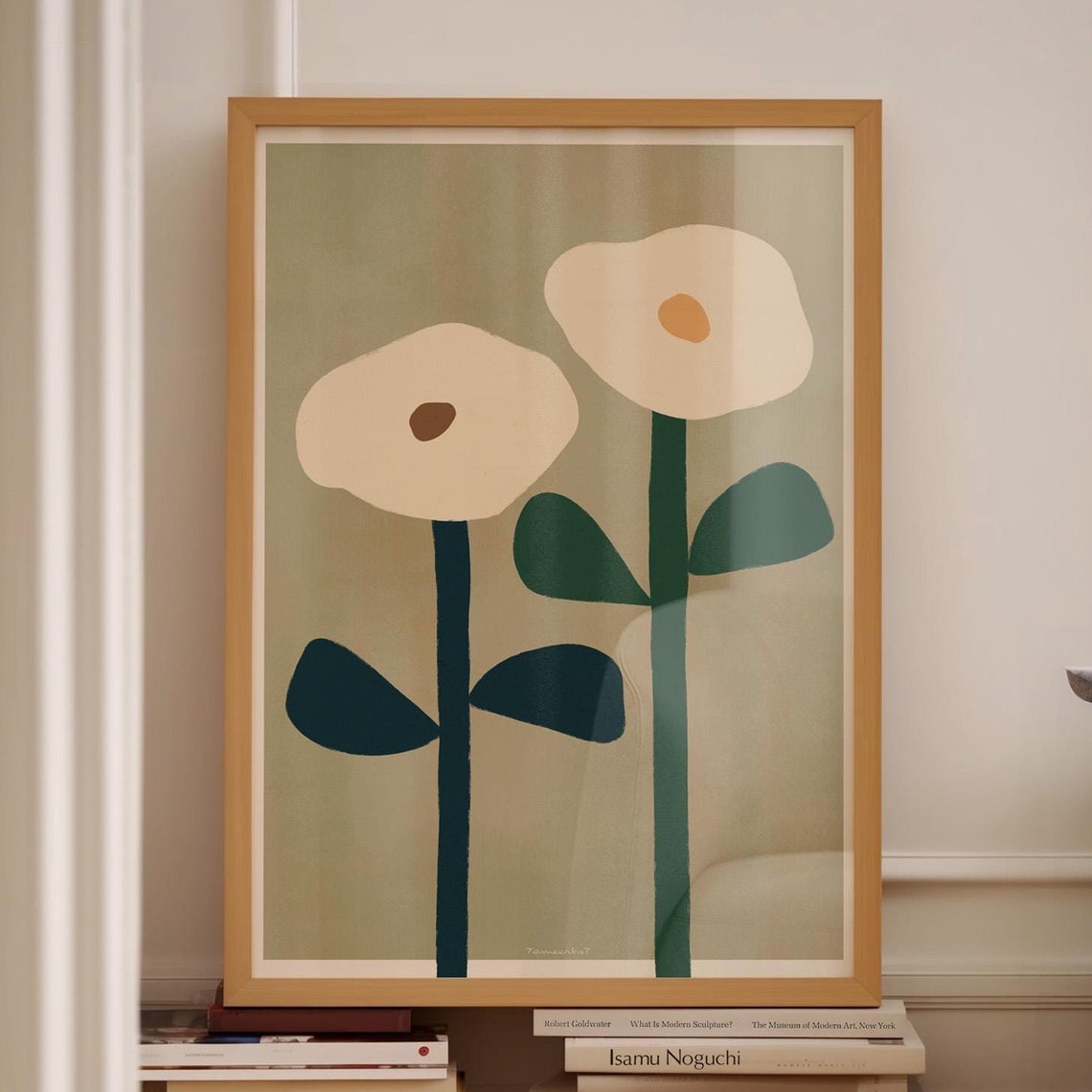 Hand Drawn Flowers, Abstract Floral Art Print