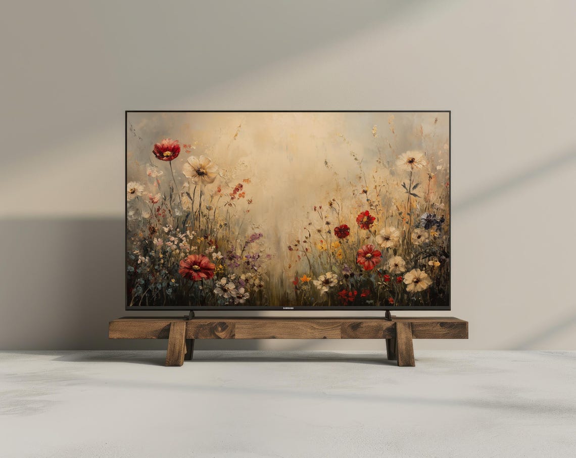 Wildflower Meadow Painting Frame TV Digital Art Print Floral