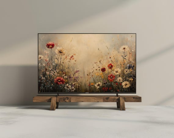 Autumn Frame Tv Art Frame Tv Art For Frame Tv Vintage Painting Instant Farmhouse Decor Tv Art Wildflowers Fall Floral Moody