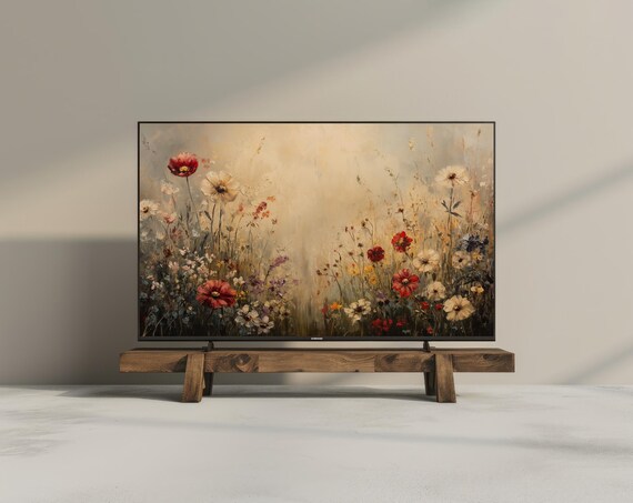 Wildflower Meadow Painting Frame TV Digital Art Print Floral
