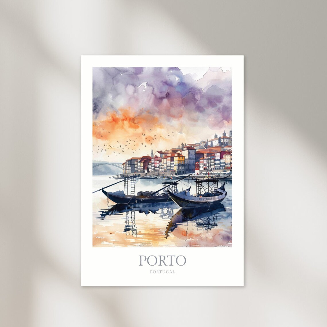Porto, Portugal Watercolor Travel Poster Art Print