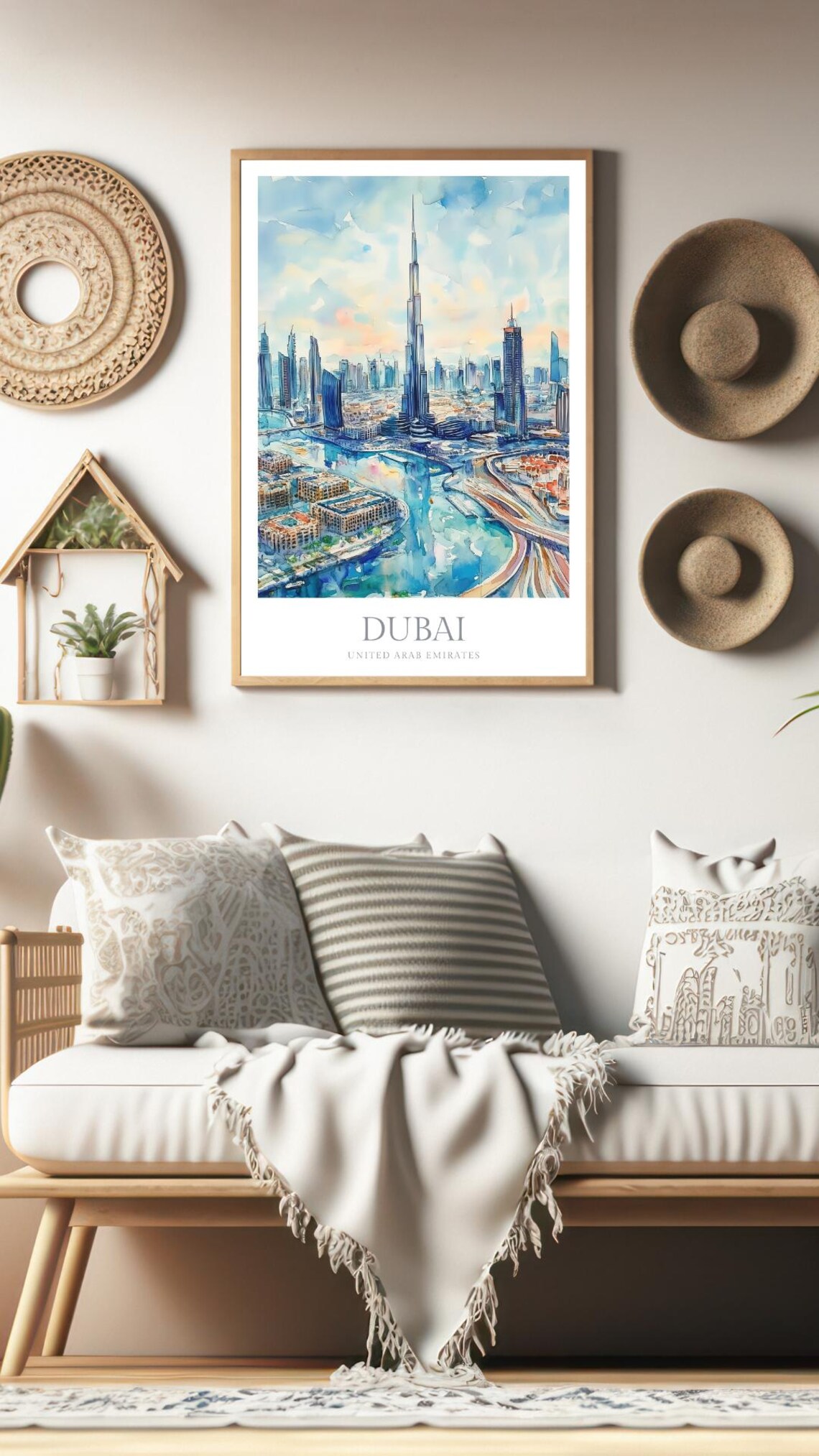 Dubai Watercolor Poster Print, United Arab Emirates - Image 2
