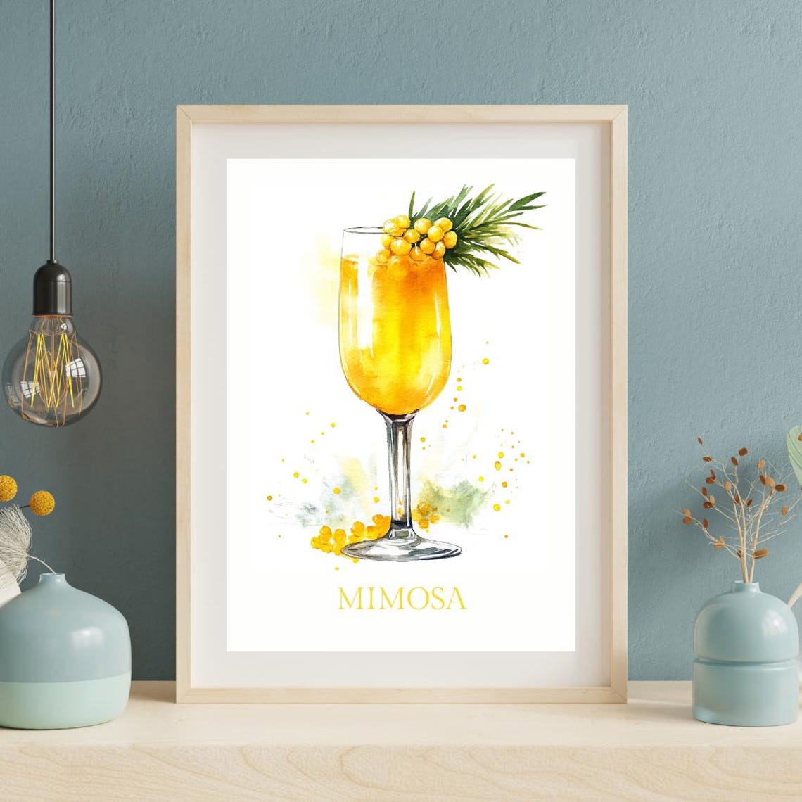 Mimosa Cocktail Watercolor Champagne Brunch Drink Kitchen Art Print - Image 2