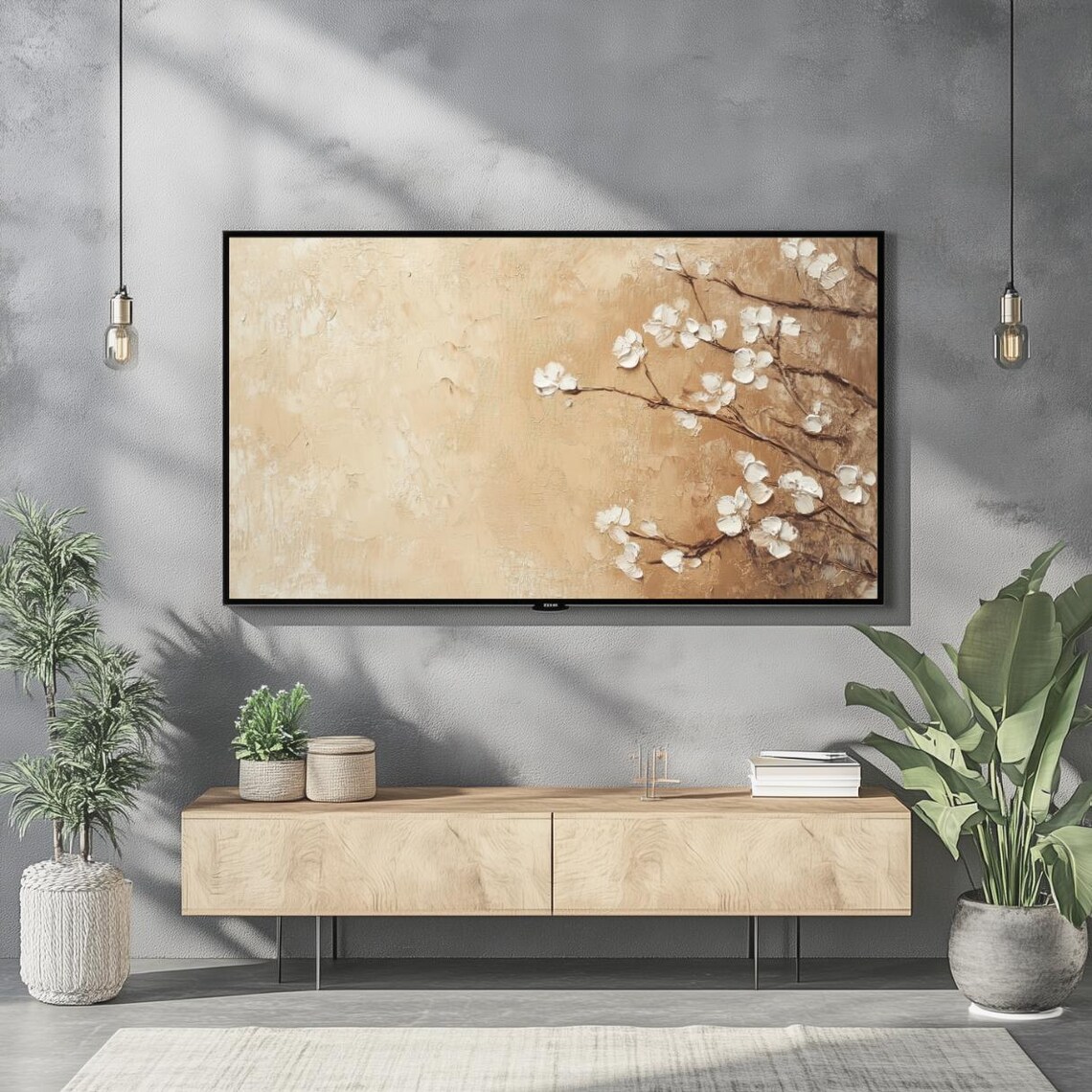 Cherry Blossom Vintage Oil-Painting Art Print - Image 2