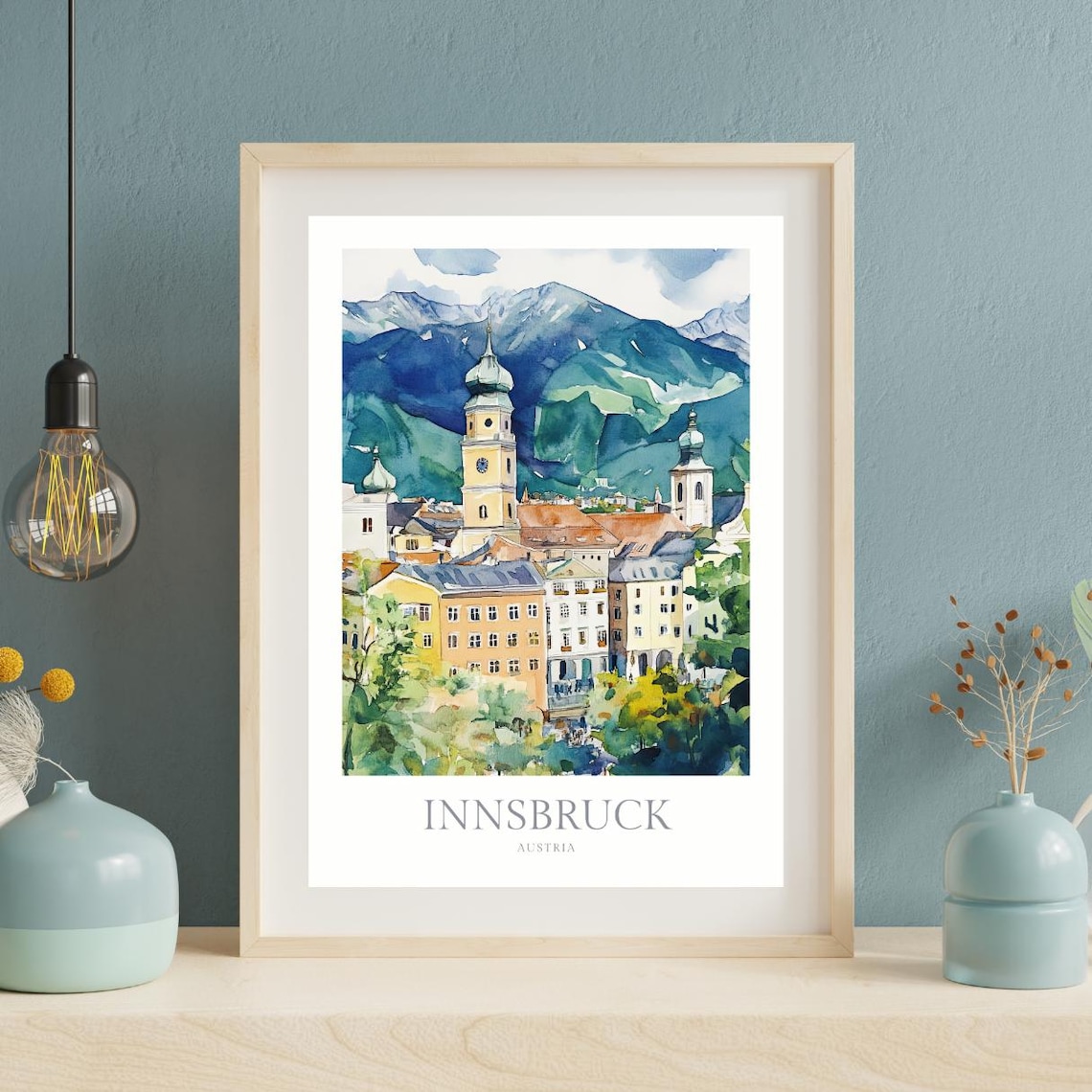 Innsbruck Austria Watercolor Art Print, Travel Poster - Image 2