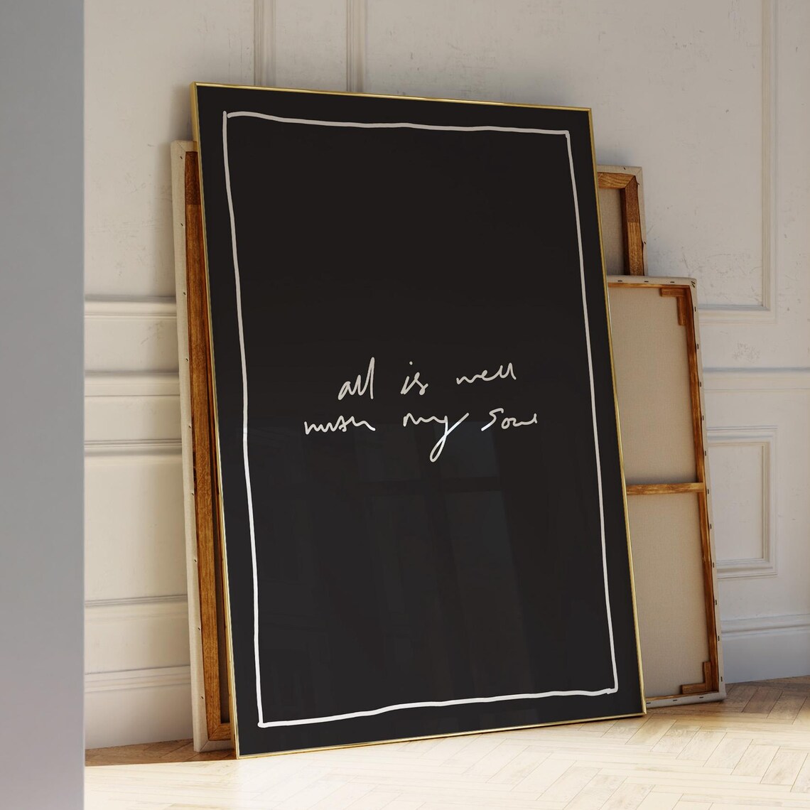 All Is Well With My Soul Handwritten Minimalist Quote Wall Art