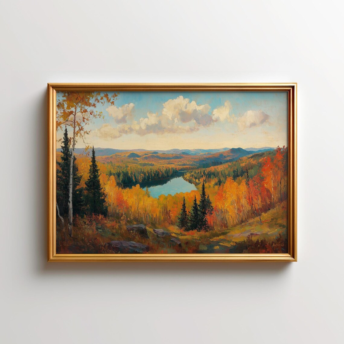 Lake Superior Painting Minnesota Eagle Mountain Art Print