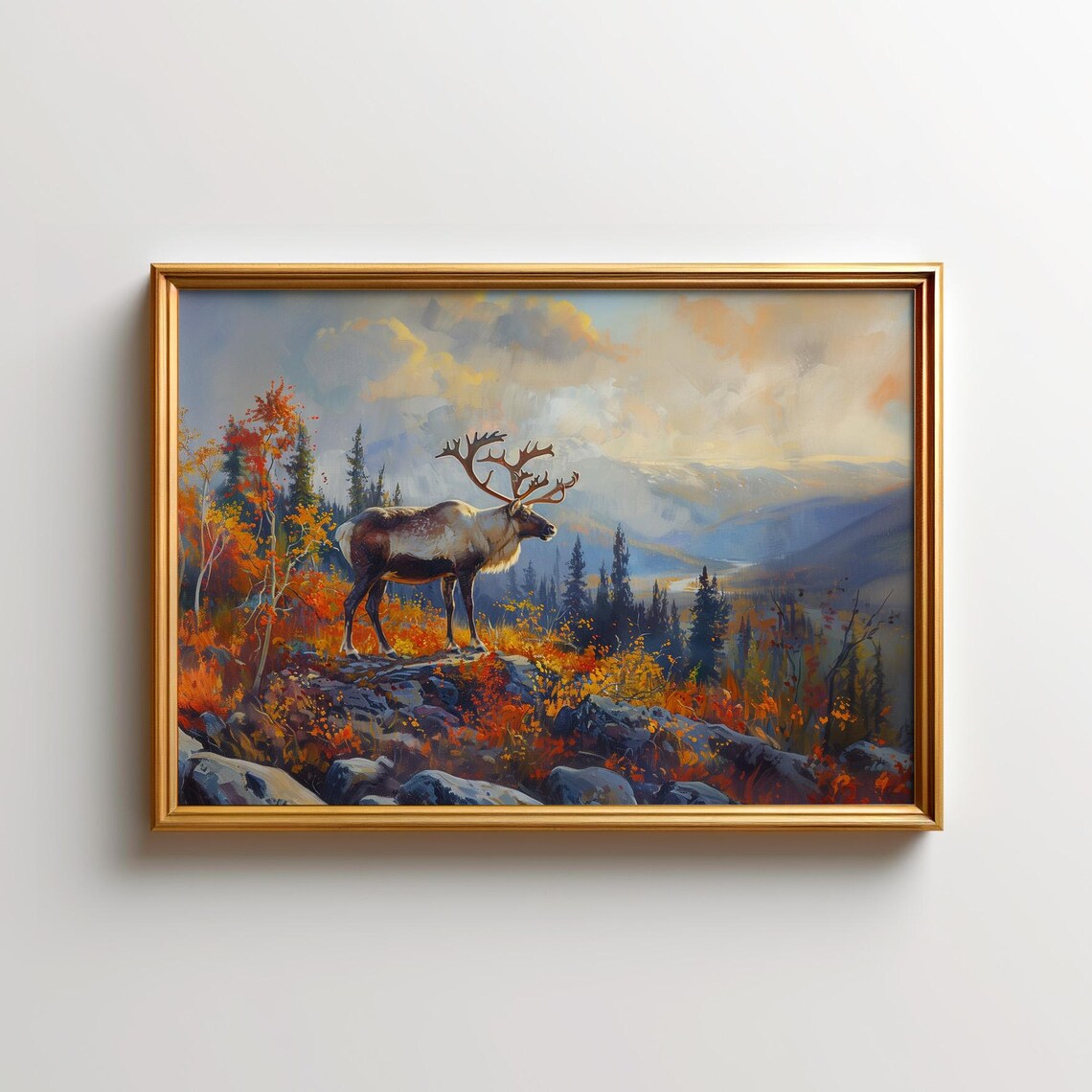 Caribou Painting, Boreal Wildlife Art Print