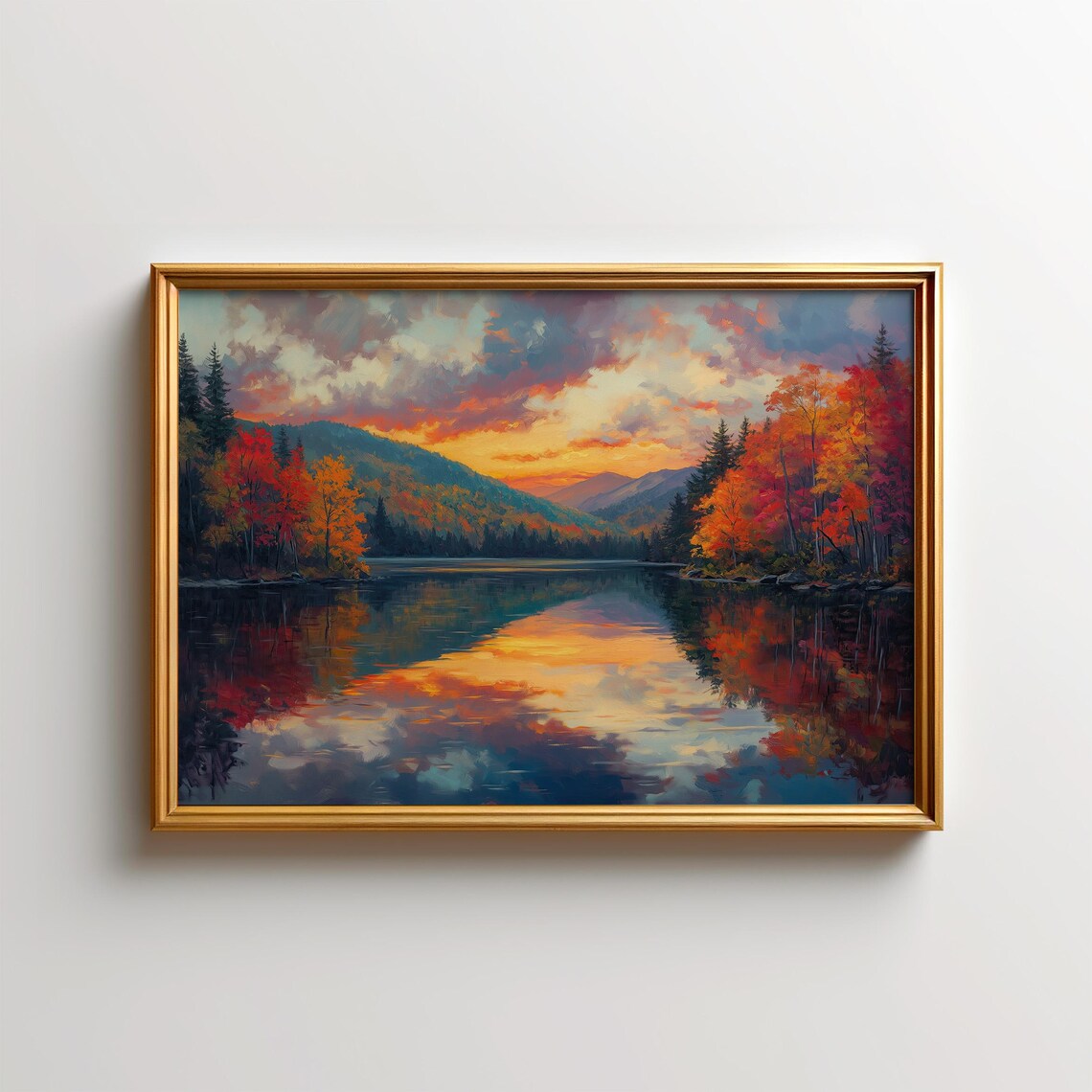 Sunset Great Smoky Mountains Art Print, Autumn Landscape