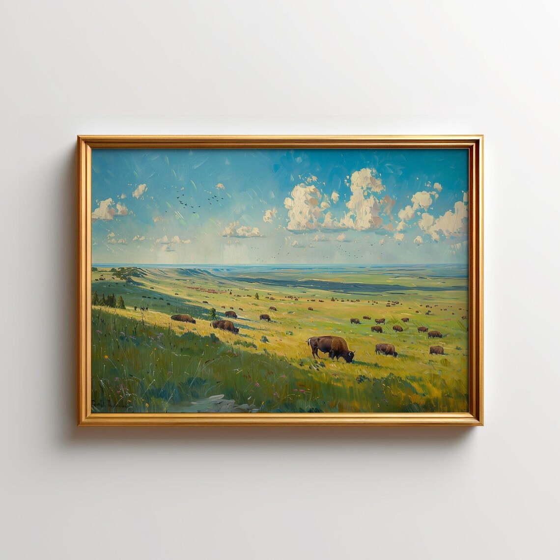 Bison Painting Prairie Wall Art, Saskatchewan Print