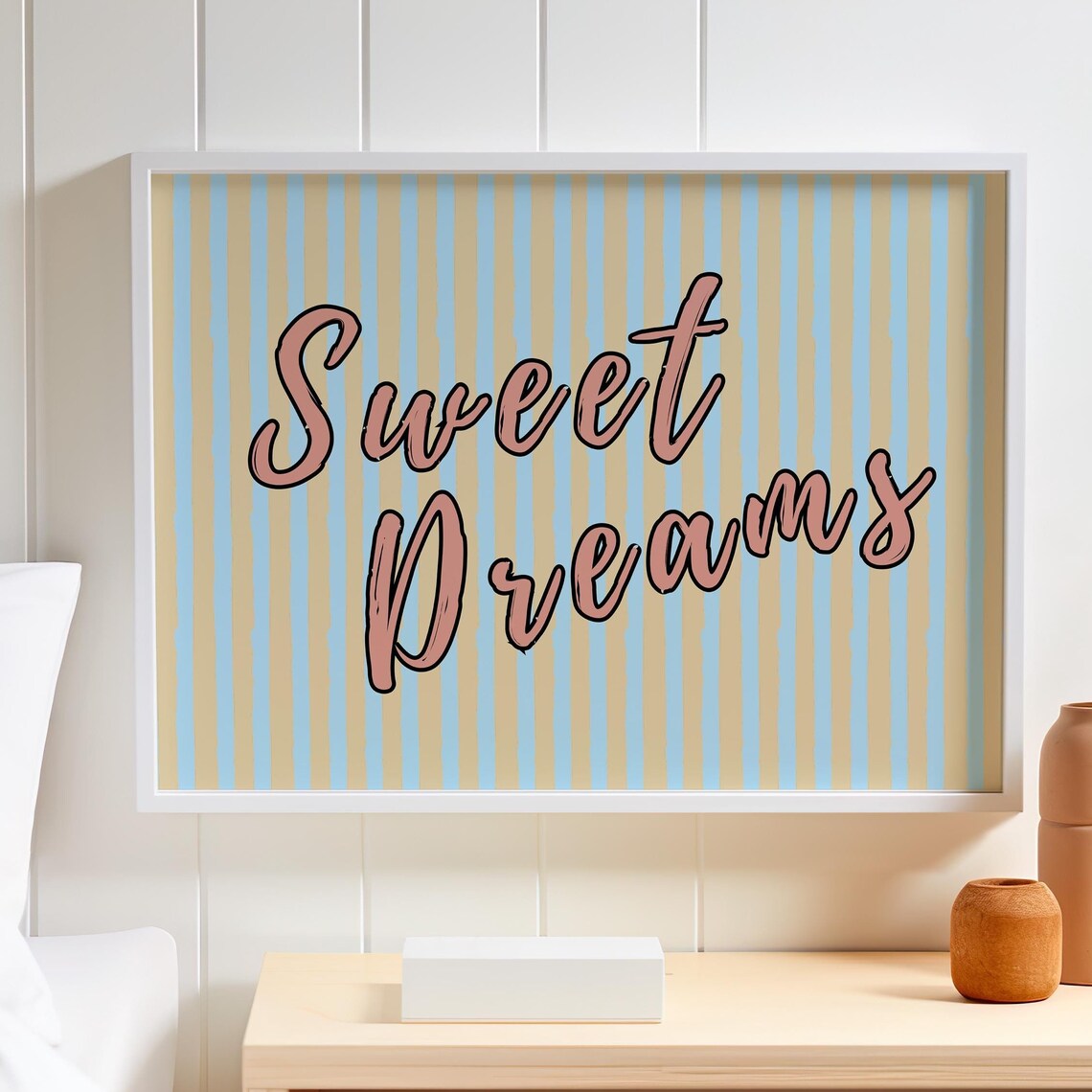 Sweet Dreams Poster, Retro Stripes Art Print - Image 3