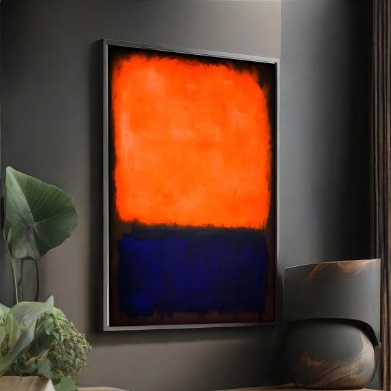 Mark Rothko Colorful Abstract Art Red And Blue Minimalist Painting Modern Wall Decor Contemporary Home Art Unique Gift Homeart