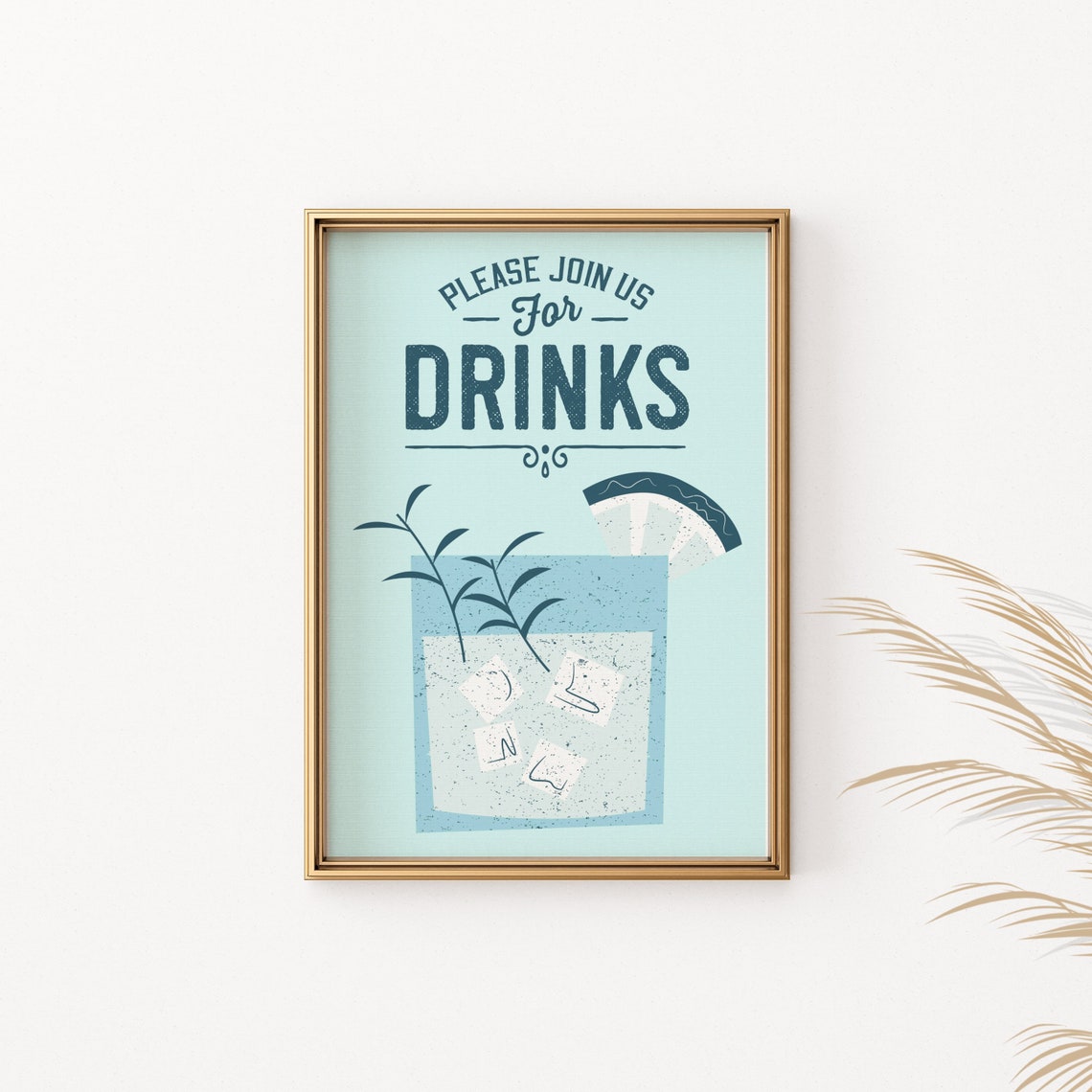 Please Join Us For Drinks Cocktail Bar Sign Vintage Style Wall Poster - Image 2