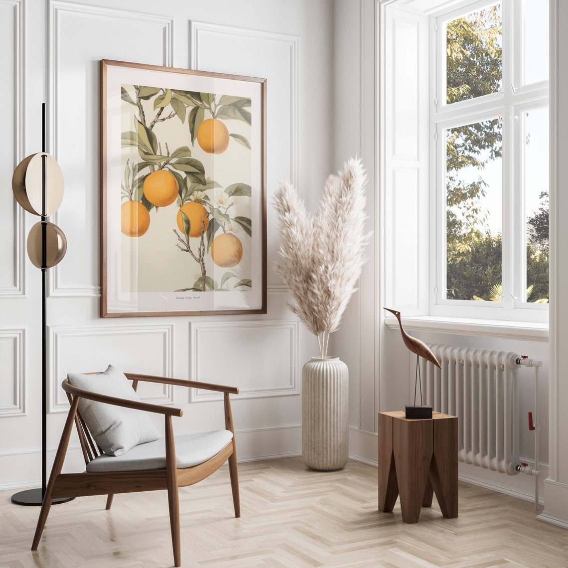 Vintage Orange Fruit Botanical Branch Kitchen Decor Art Poster - Image 2