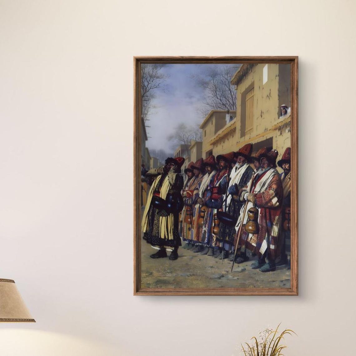 Orientalist Dervish Street Scene Vintage Painting Art Poster