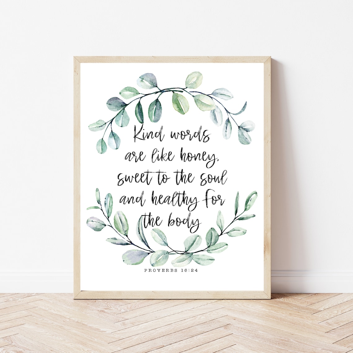 Kind Words Like Honey Bible Verse Art Print
