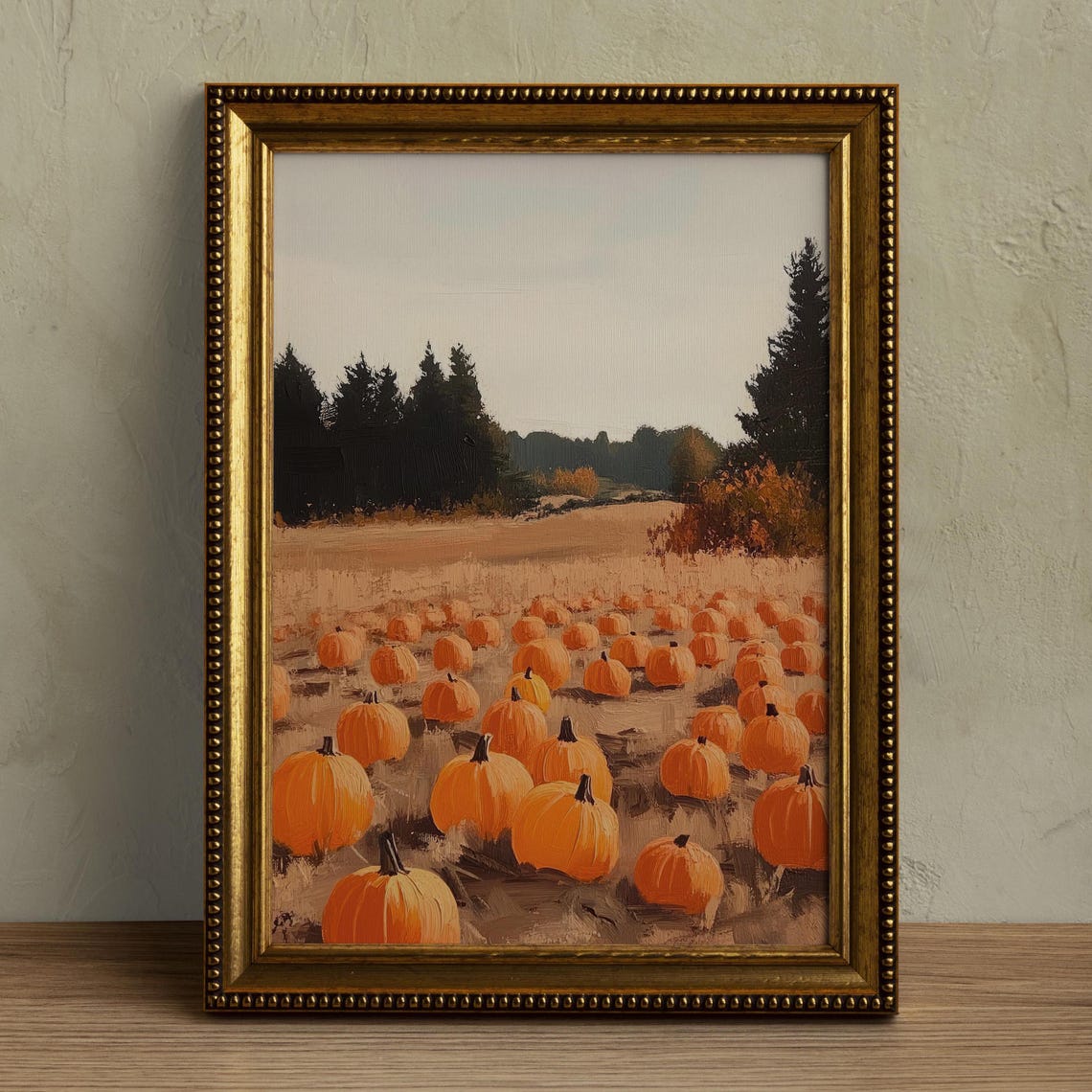 Autumn Pumpkin Patch Field Harvest Fall Farm Landscape Art Poster - Image 4