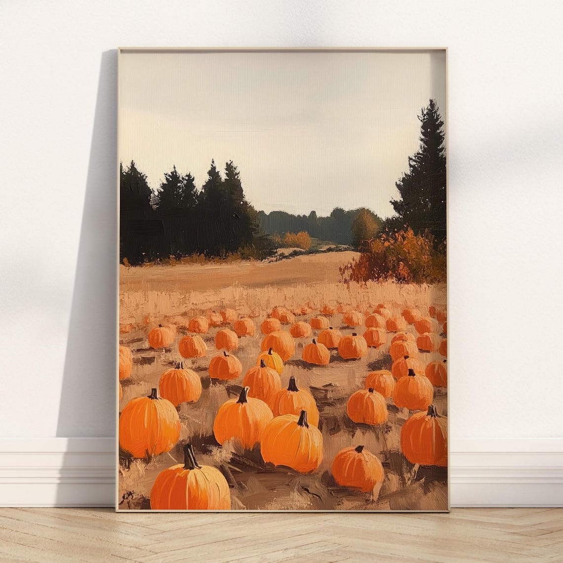 Autumn Pumpkin Patch Field Harvest Fall Farm Landscape Art Poster - Image 3