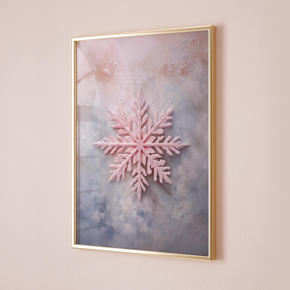 Pink Snowflake Christmas Preppy Winter Poster - Image 3