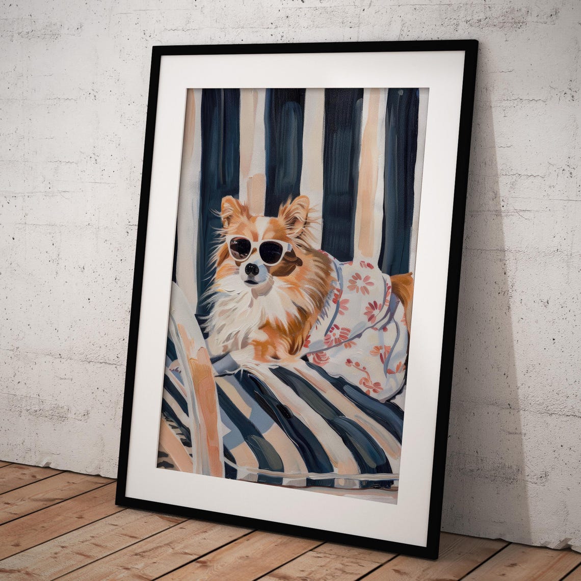 Cool Chihuahua Sunglasses Beach Chair Funny Dog Wall Art Print - Image 6