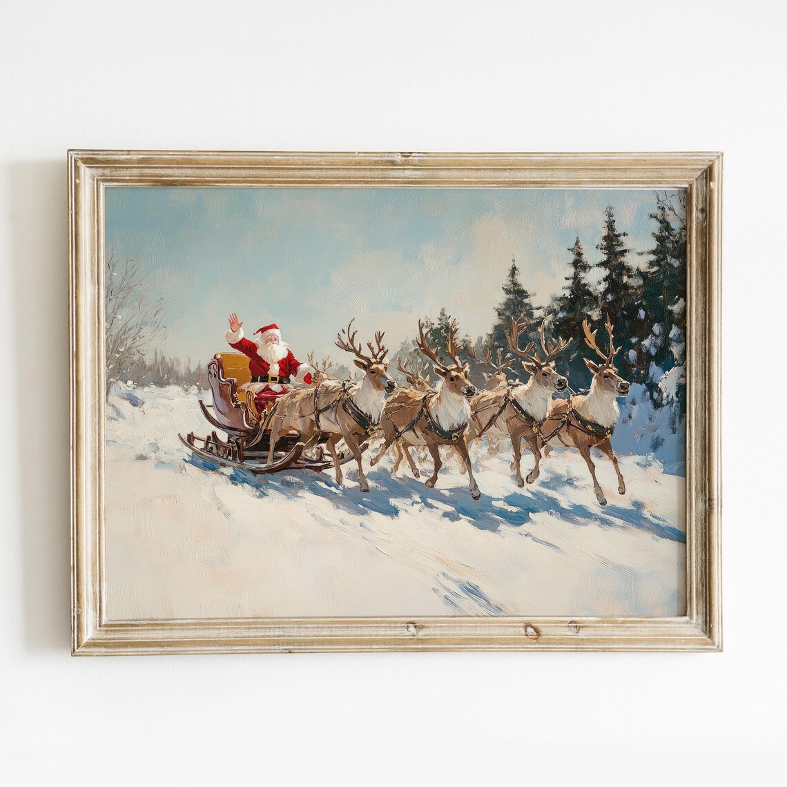 Santa Claus Christmas Art Print, Vintage Holiday Decor - Image 6