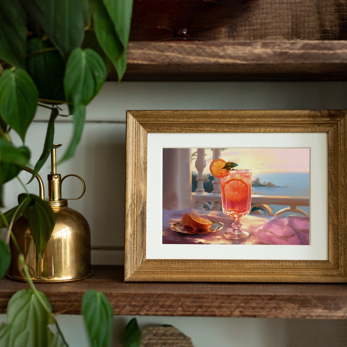 Aperol Spritz Cocktail Sunset Terrace Bar Cart Wall Art Print - Image 5