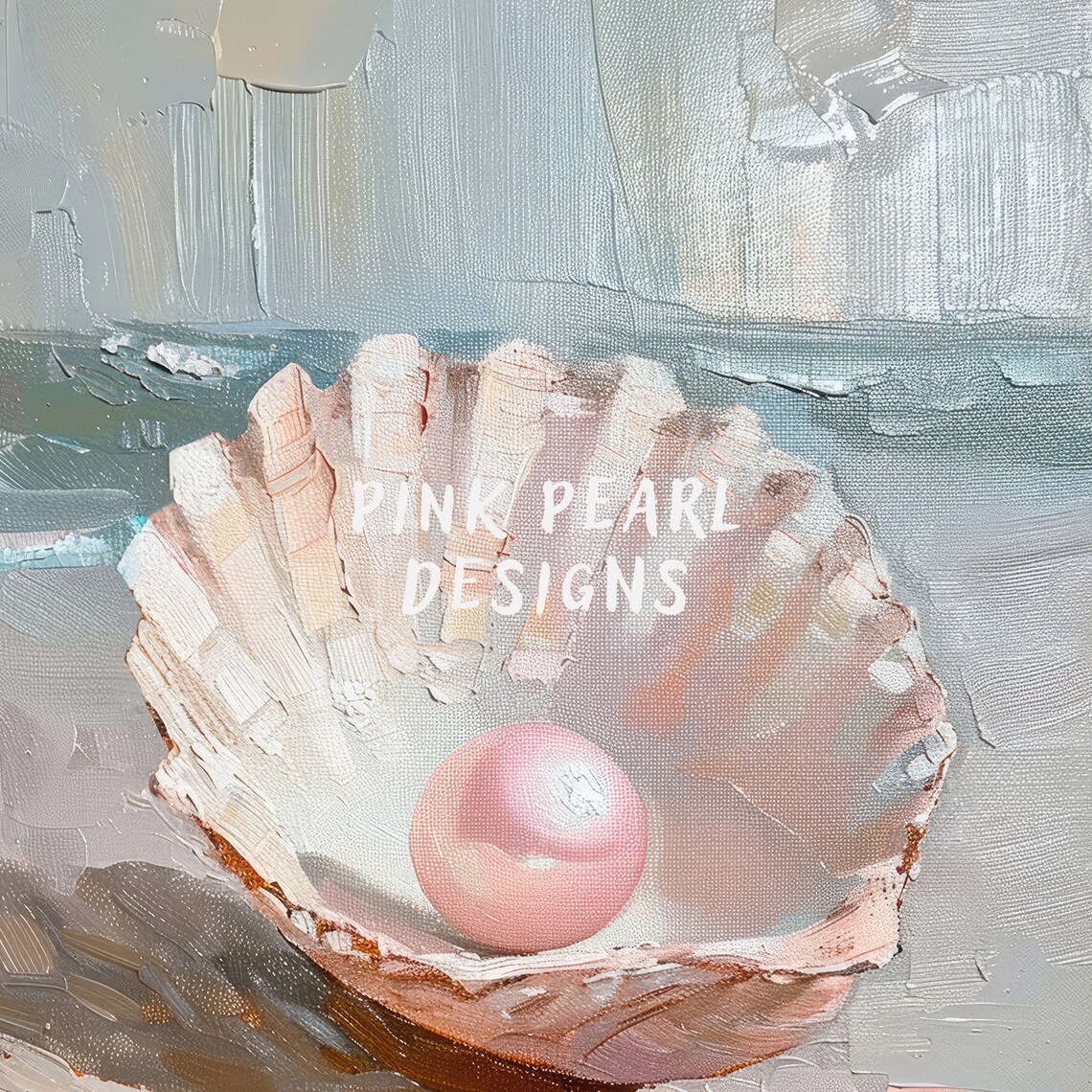 Pink Pearl in Oyster Poster, Coastal Summer Decor - Image 2
