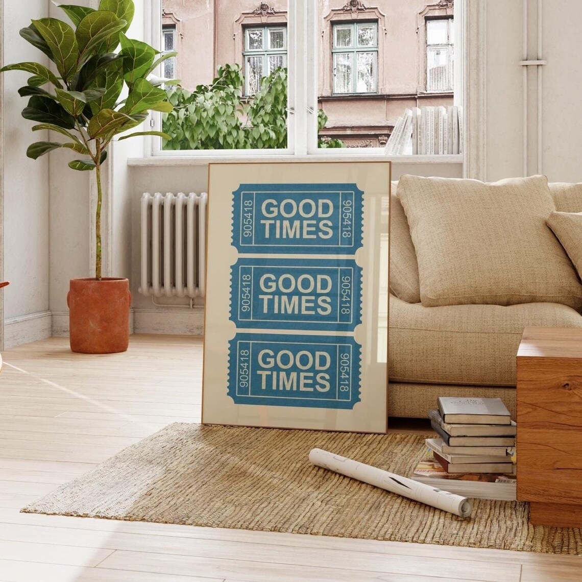 Good Times Ticket Vintage Art Print, Retro Wall Art
