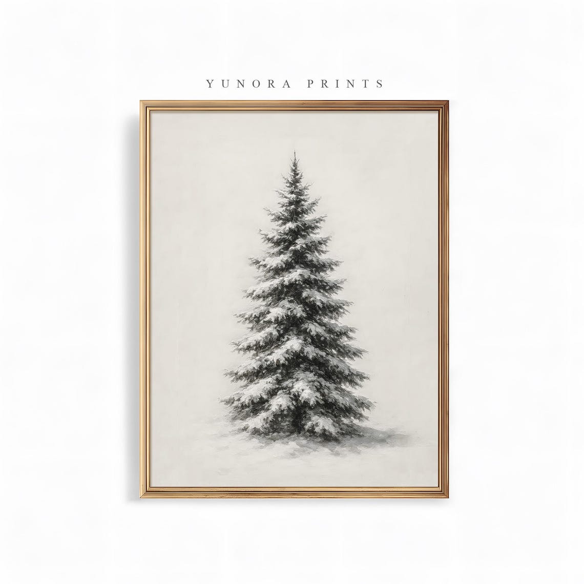 Christmas Snow Pine Tree Print Minimalist Winter Wall Art Nordic Decor