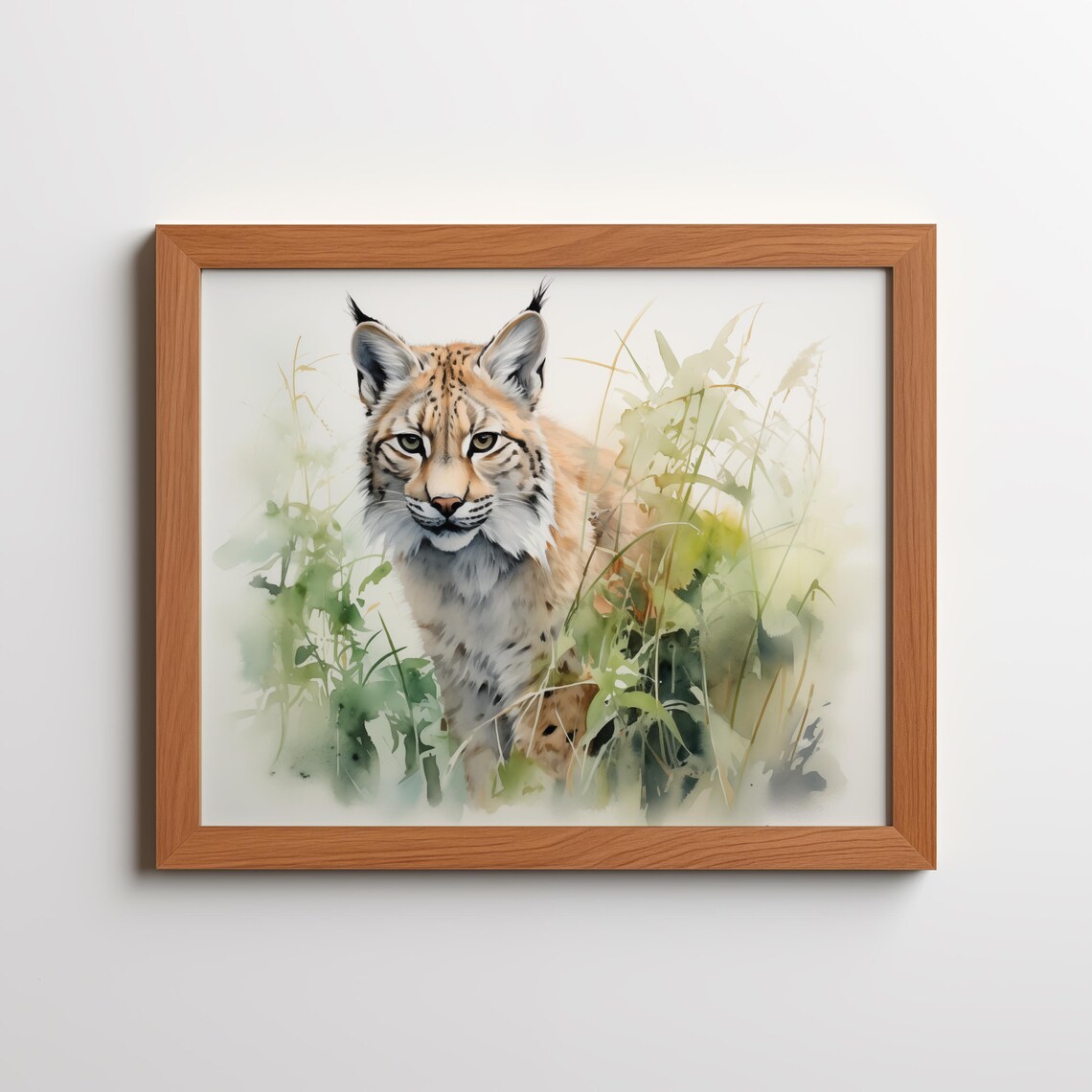 Lynx Watercolor Print Wildlife Animal Art Natureinspired Decor