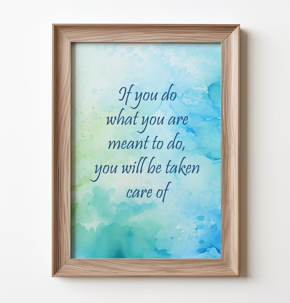 Inspirational Quote Blue Watercolor Affirmation Typography Poster