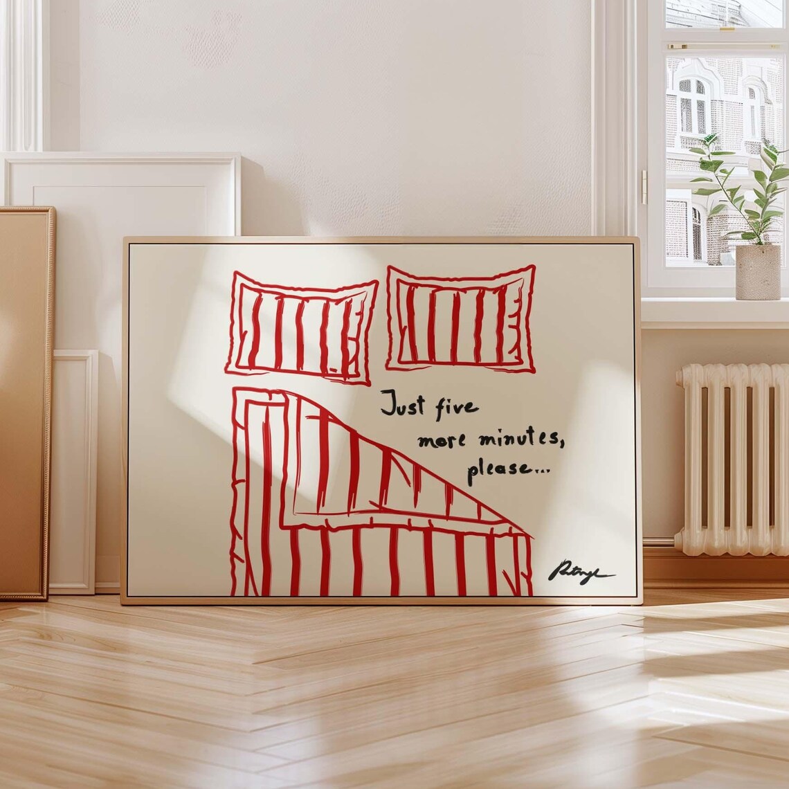 Stay In Bed Funny Mid-Century Bedroom Art Print