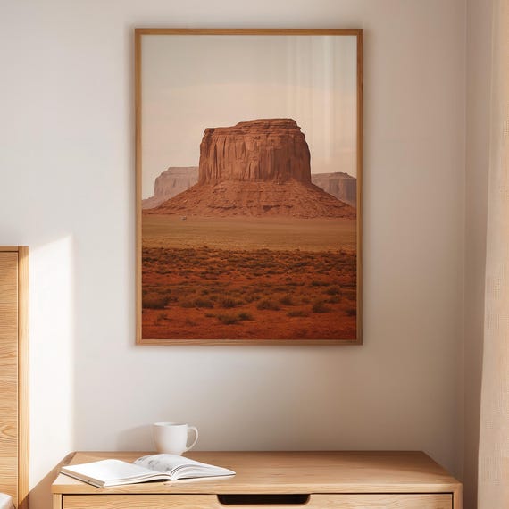 Monument Valley Butte Canvas Wall Art Western Desert Landscape Photography For Rustic Southwestern Home Decor