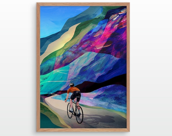 Cycling High In The Mountains Art Print