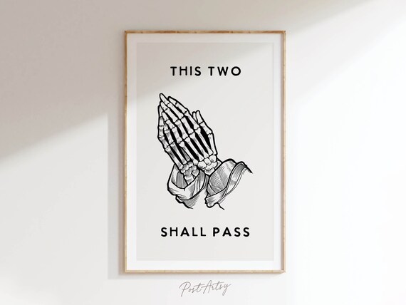 This Two Shall Pass Skeleton Prayer Poster Edgy Bathroom Design