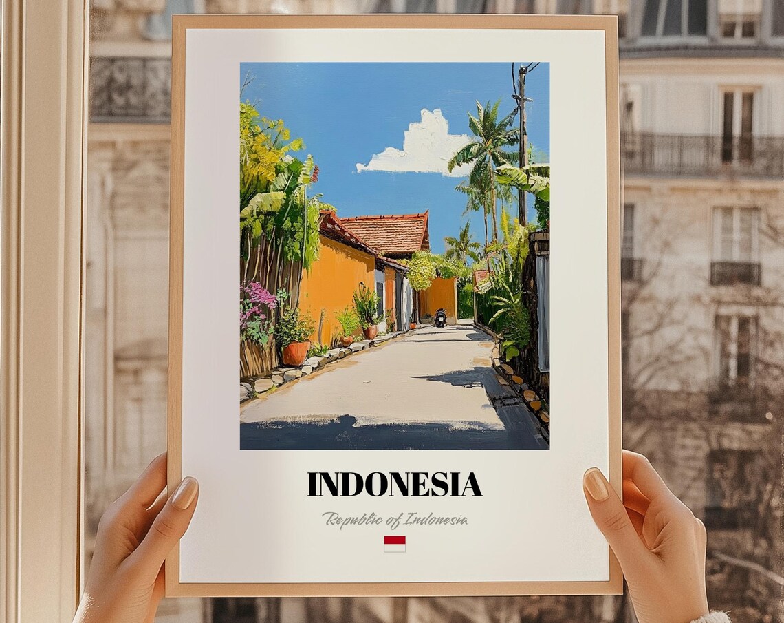 Indonesia Republic Of Wall Art Oil Painting Reproduction Print Poster Indonesian Friend Gift Home Office Decor