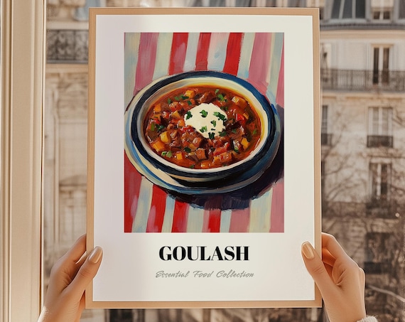 Goulash Essential Food Collection Poster Hungarian Stew Kitchen Comfort Artwork