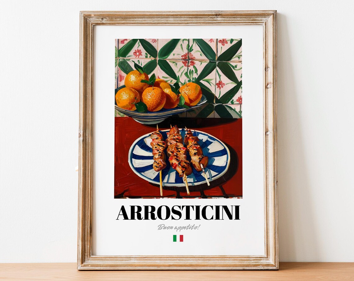 Arrosticini Buon Appetito Italian Grilled Skewers Kitchen Food Wall Art