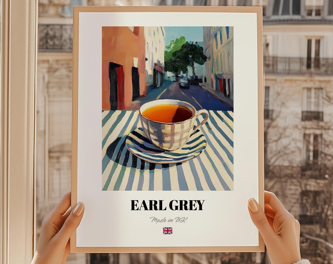 Earl Grey English Tea Poster Bar Dcor Wall Art Britishfriend Gift Dining Room