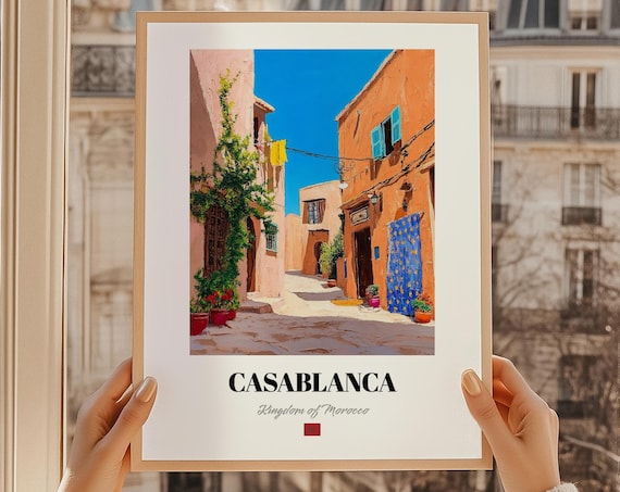 Casablanca Kingdom Of Morocco Wall Art Oil Painting Reproduction Print Poster Friend Gift Living Room