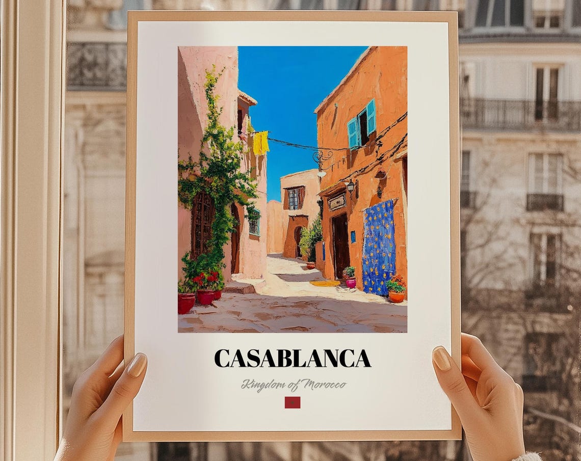 Casablanca Kingdom Of Morocco Wall Art Oil Painting Reproduction Print Poster Friend Gift Living Room